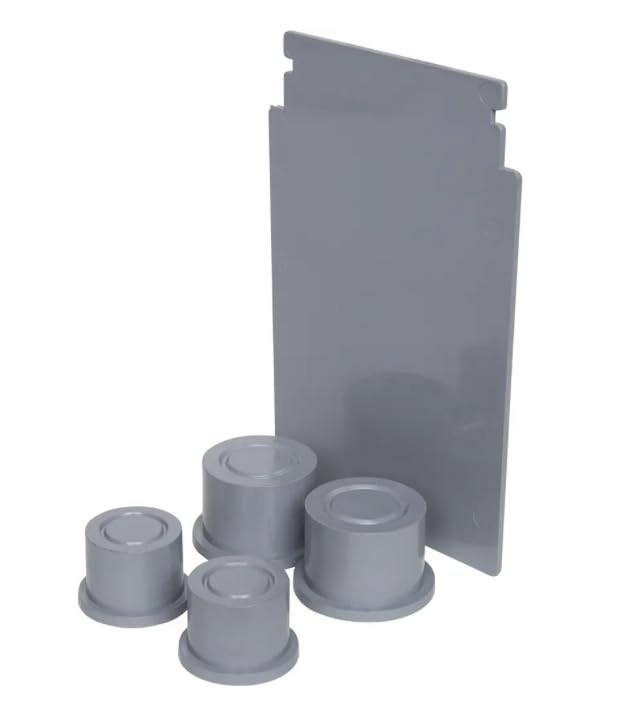 ARL-FLBC4500 Non-Metallic Concrete Floor Box, 4-1/2" Round, Includes Plugs, Low Voltage Divider & Mud Cover for New Concrete Pours (5 Pack)