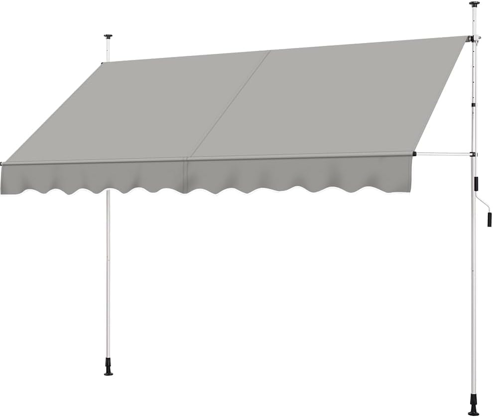 Yaheetech Store Banne Manuel 300 cm Auvent Rétractable Réglable en Hauteur et Inclinaison Store Banne Télescopique pour Terrasse Balcon Restaurant Café...