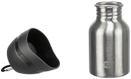 TRIXIE 24605 Flasche mit Trinknapf, Edelstahl/Kunststoff, 0,3 l, farblich sortiert