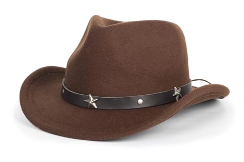 Kids Girls Boys Felt Fedora Hat Western Cowboy Cowgirl Hat with Buckle Belt Felt Fedora Hats (4-8 Years) 5