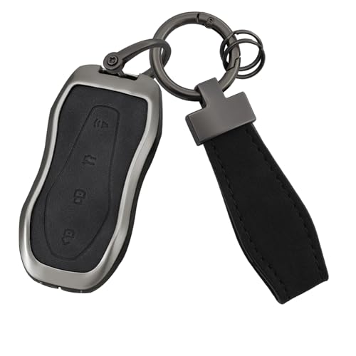 Coque de clé Geely Atlas Pro en cuir et alliage de zinc premium noir protection luxe