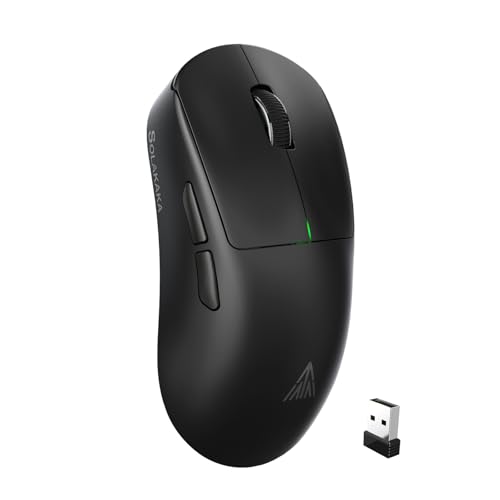 SOLAKAKA SM850 Wireless Gaming Mouse, 24000 DPI, 55g Lightweight Mouse Gaming, 6 Programmable Buttons, Ergonomic Computer Mouse, Tri-Mode BT5.1/2.4G/USB-C 250h Battery Life PC Gamer Mice for Laptop