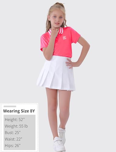 Image of EXARUS Girls Golf Polo Tennis Shirts Sleeveless Kids V-Neck Tank Tops | Equestrian UPF 50+ Quick Dry Clothes