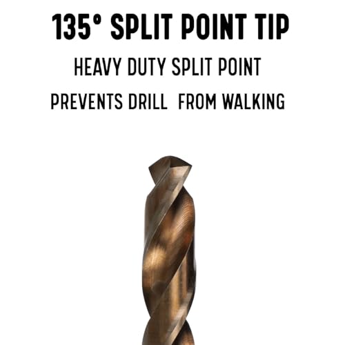 Drill America D/ASTCO3/16P12 3/16 Inch Cobalt Heavy Duty Split Point Stub Drill Bit thumb #2