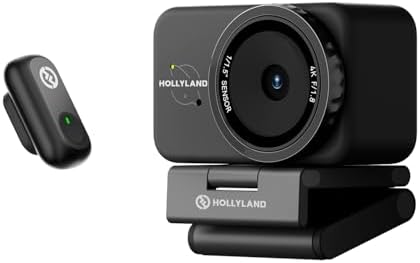 Hollyland Lyra 4K Webcam with 1/1.5" Sensor, 50MP PDAF Autofocus, AI Tracking & Auto-Framing, Direct Wireless Mic Support, Privacy Shutter, PC/Mac Camera for Zoom, TikTok & Streaming