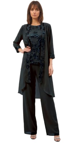 3 Piece Women's Mother of The Pantsuits Wedding LY002 Black