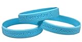 25 Light Blue Prostate Cancer Awareness "I Support Prostate Cancer Awareness Everyday" - 100% Medical Grade Silicone Bracelets ( 25 Bracelets )