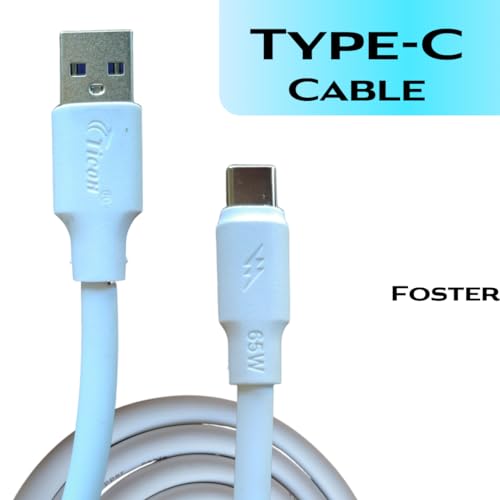 Image of Ticon-Fast Charging Cable Type-C Data Cable To USB A| Quick Charge 3.0 /65 Watt Cable|High-Speed Data Transfer 480 Mbps For Android & IOS