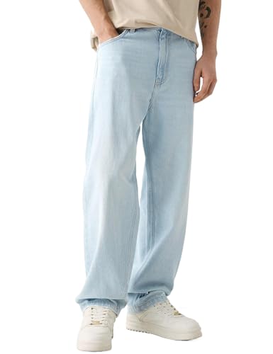 Men's Baggy Jeans Loose Fit Y2k Skater Denim Pants Casual Vintage Fashion Straight Leg Hip Hop Trousers