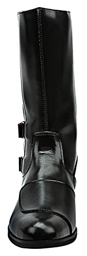 Phoenix Mens Man Mid Calf Motorcycle Riding Police Genuine Leather Boots2