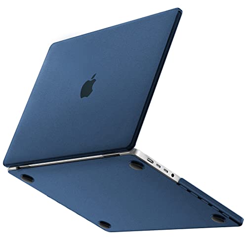Gahwa Coque Mat Compatible avec MacBook Pro 14 Pouces 2021 A2442 M1 Pro/M1 Max avec Liquide Retina XDR Display Touch ID, Étui en Plastique Mat Rigide Housse de Protection Fine et Légère, Bleu Marine