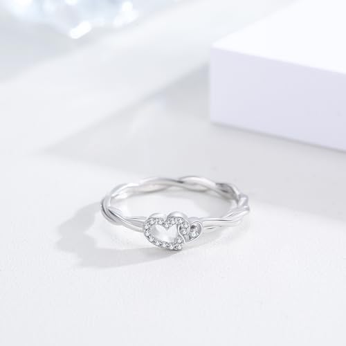 Bague celtique Love en argent 925 et zircone taille 9