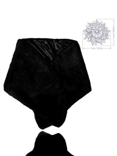 Women's Faux Fur Shawls and Wraps Wedding Fur Stole Bridal Shrug for Bride and Bridesmaid2