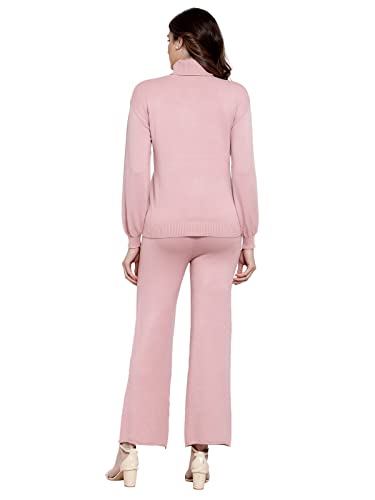 Image of Mafadeny Women Green Solid Turtle Neck Viscose Sweater