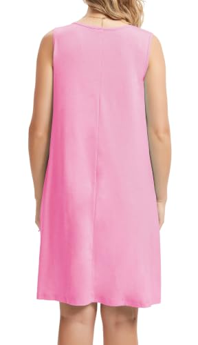 Image of CHICGAL Womens Summer Dresses Casual Loose Pleated Front Tshirt Sleeveless Tank Sundresses with Pockets 2026