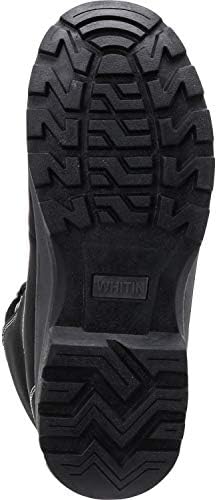 WHITIN Men's Winter Shoes Snow Boots Outdoor Trekking for Cold Weather Warm Work Insulated Size 8 Fur Leather Waterproof Construction Hiking Black 41 | Image 6