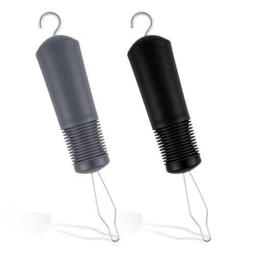 Button Hook with Zipper Pull 2 Pack Button Fastener Helper Assist Hook Tool One Handed Adaptive Equipment Gadgets Shirt Dressing Aid Tool for Seniors Elderly Arthritis (Black + Grey)