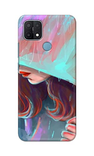 Image of PRINTFIDAA Pretty Woman Under The Umbrella Painting Printed Designer Hard Case for Oppo A15 / A15s Back Cover -(e) RPM1007