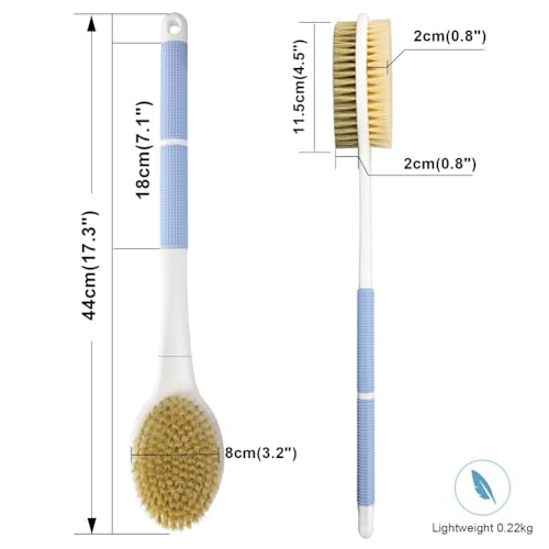 HORJOR Back Scrubber Brush, Body Shower Brush Back Scrubber with Long Handle, Exfoliating Shower Brush, Wet or Dry Bath Brush for Men Women - Image 8