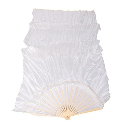 Éventail de danse en voile de soie blanche 180x90cm pour danse du ventre