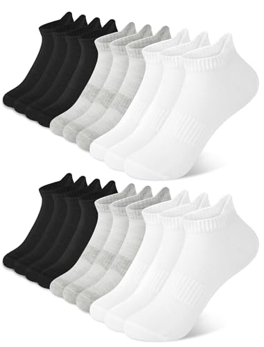 Image of Justay 10 Pairs White Ankle Socks Woman Low Cut Running Cotton Athletic No Show Socks Womens