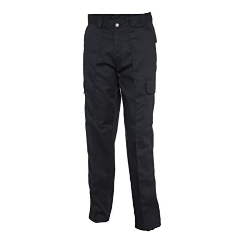 Mens Cargo Combat Work Trousers Black Cover