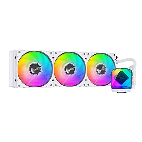 Mllepjdh CPU de aluminio de cobre líquido ARGB CPU PWM y ventiladores para LGA 1700/1200/115X/2011/AM4/AM5 refrigeración de alto rendimiento, color blanco