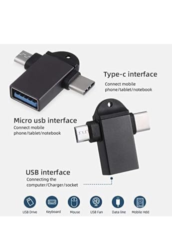 Image of 2 in 1 Type C & Micro OTG Male to U SB A 3.0 Female High Speed Data Transfer for Laptop with US B -C Female to US B-A Male Adapter Type C to U SB Charger Connector