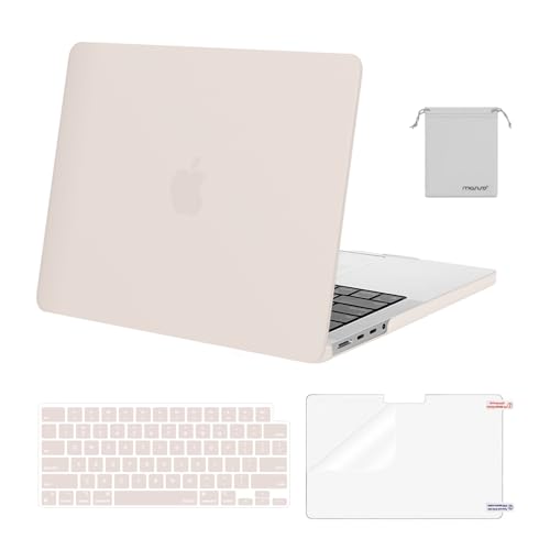 Image of MOSISO Compatible with MacBook Pro 14 inch Case 2025 2024 2023 2022 2021 M5 M4 M3 M2 M1 A3434 A3112 A3185 A3401 A2918 A2992 A2779 A2442, Hard Shell&Keyboard Cover&Screen Film&Pouch,Rock Gray
