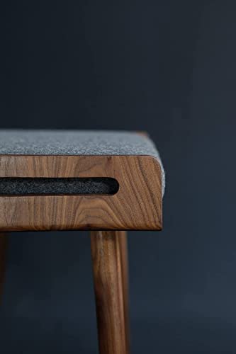 Image of Streem Furniture Stool /Seat /Ottoman /Bench In Solid Sheesham Wood Stool With Cushion | Sitting Chair With Handle /Stool For Sitting (Style - 01), Brown