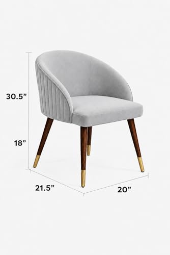 Image of WOODEN SPACE 6-Seater Wooden Dining Table Set | Nano Composite Marble Top | Solid Wood Base | Modern Dining Room Furniture with 6 Chairs (Light Grey MJ Backline)