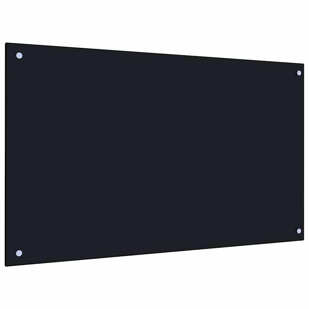 Generisch Küchenrückwand 2 pcs Schwarz 100 x 60 cm Gehärtetes Glas,Heim Garten,Küche Esszimmer,Küchenhelfer -utensilien-3415442