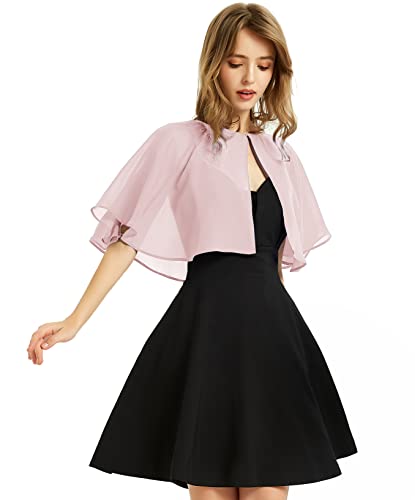 El Mejor Listado de Chales para Mujer de esta semana. 48 Chal de gasa suave para mujer, para vestido de noche, boda, capa de bolero, Rosado, Talla única