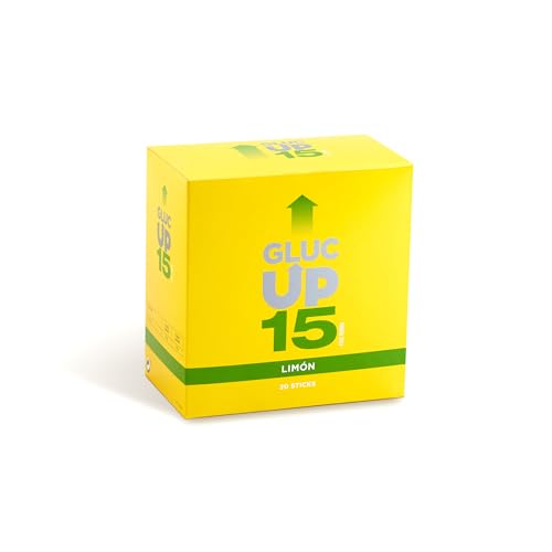 Gluc Up - Gluc Up 15, Complemento Alimenticio a Base de Glucosa, con 15 g de Glucosa, para las Bajadas de Glucosa, Sabor Limón - 20 Stick de 30 ml