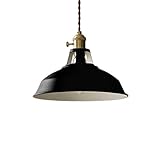 KWOKING Lighting Nordic Macaron Color Industrial Hanging Lamp Creative Modern Adjustable Metal Pendant Light Chandeliers for Living Room, Kitchen Island, Hotel, Warehouse,Study Room, Black