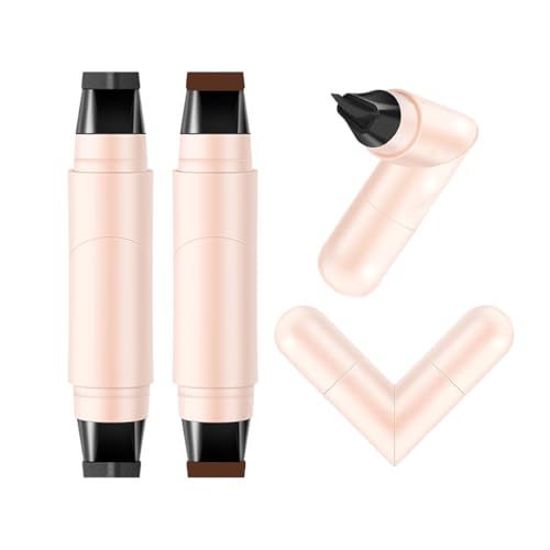 Sitovely 2PCS Crayon Eyeliner Gel, Winged Liquid Eyeliner Stamp, Crayon Eye liner Noir Double Embout Pliable, Pochoirs œil de chat Maquillage Tatouage pour...