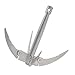 Lagnlnaoy Outdoors Grappling Hook Lake Weed Cutter Survival Tool with Rope Folding Boats Anchor Sturdy Durable for Small Boat Canoes Fishing Supplies （Randomly Send The Color of The Rope）