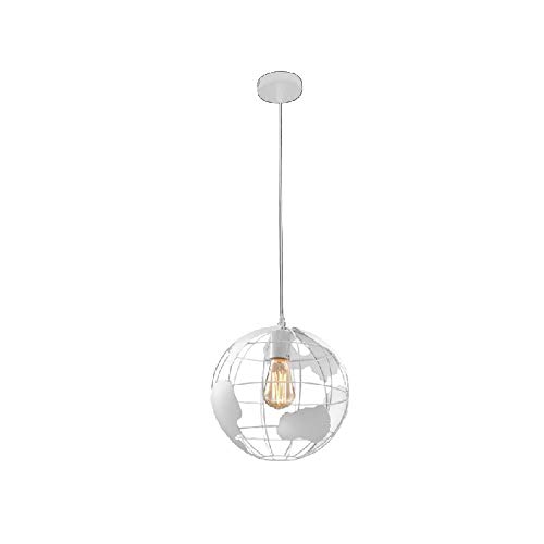 Araña moderna nórdica, globo, E27, utilizada en comedor, dormitorio, estudio, pasillo Restaurante, bar, blanco con un diámetro de 30 cm.