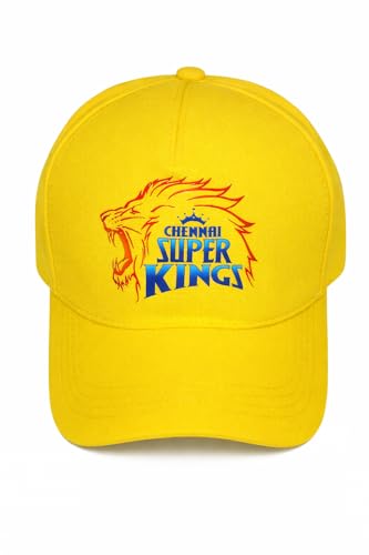 Image of CSK | Chennai Super Kings Team Cap, Yellow Cricket Fan Cap with CSK Logo