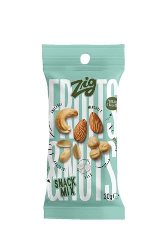 ZIG - Fruits & Nuts - Snack Mix 300g | Porción única de almendras, avellanas, anacardos, cacahuetes | 10 paquetes de 30 g
