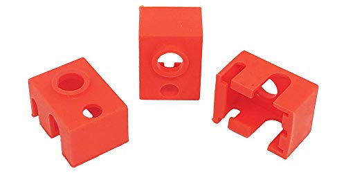 3 Wthings (3 unidades) de silicona para impresora 3D E3D V6 PT100 Hotend/Heizblock, E3D V6 PT100, naranja, 3