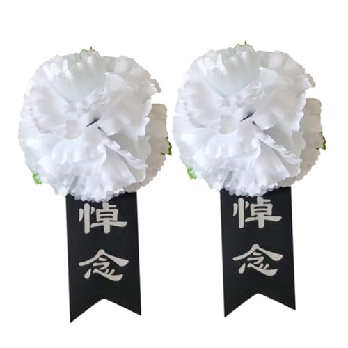 WESIEVYA Ornement Funéraire Blanc En Soie Épingle À Poitrine Pour Funérailles Fournitures De Deuil Accessoires Solennels