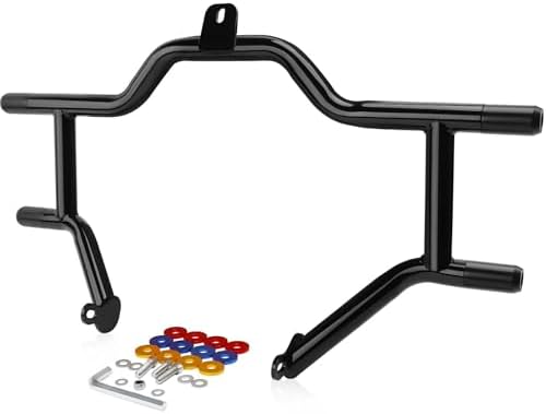 kekykm Motorcycle Crash Bar Engine Gauard Compatible with Harley Davidson Touring Street Glide Road King Electra Glide Ultra Limited 2009-2025 Flat Out Bar Protector Bracket Black