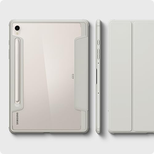 Image of Spigen for Galaxy Tab S9 Case (2023), Ultra Hybrid Pro Protective Tri-Fold Cover with Transparent Back and S Pen Holder, 11 inch, Gray