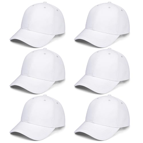 Image of Tergy 2PCS Blank Baseball Caps Adjustable Back Strap Golf Dad Hat for Men and Women (2PCS White)