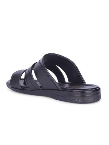 Image of Liberty ZUNAIRIO-E COOLERS Men Sandals, Black - Thong Sandals for Men - Multi Strap Stylish Design - Slip On Closure - Cushioned Comfort Footbed - Daily Wear Casual Formal Ethnic Outdoor Use Footwear