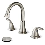 Cinwiny Widespread Bathroom Sink Faucet Deck Mounted 3 Hole 8 inch Bathroom Vanity Faucet 2 Handles Basin Mixer Tap with Pop up...