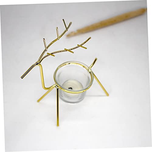 Bestonzon 2Pcs Antler Decor Wedding Decoration Home Decoration Reindeer Candle Holder Antler Candle Stand Metal Tealight Candlestick Decorate Golden Household Antlers Gold Trim Wedding Décor #TOP1