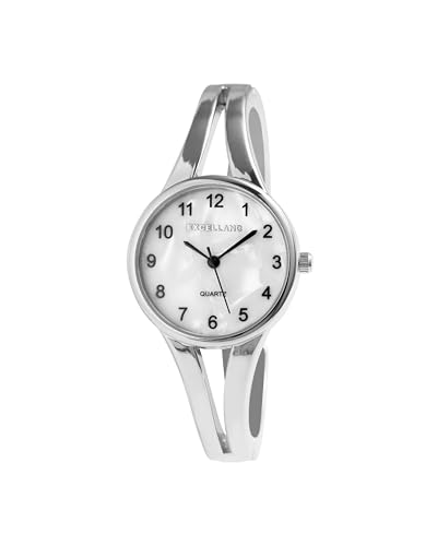 Excellanc Armbanduhr Damen Silber Gold Girls Watch | Spangenuhr Damen elegant | Damen Armbanduhr – Adventskalender Uhr Nikolausgeschenk Frauen