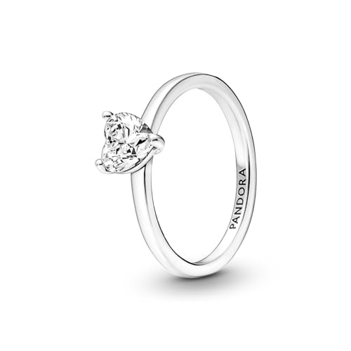 Pandora Sparkling Heart Solitaire Ring - Statement or Promise Ring for Women - Layering or Stackable Ring - Gift for Her - Sterling Silver & Clear Cubic Zirconia - With Gift Box2
